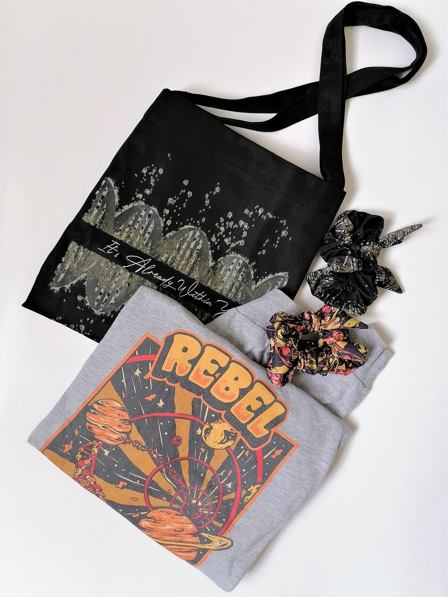 The Rebel Within You tote bag long sleeve shirt scrunchies