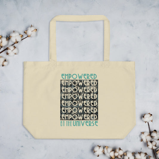 Empowered by the Universe large eco tote bag oyster