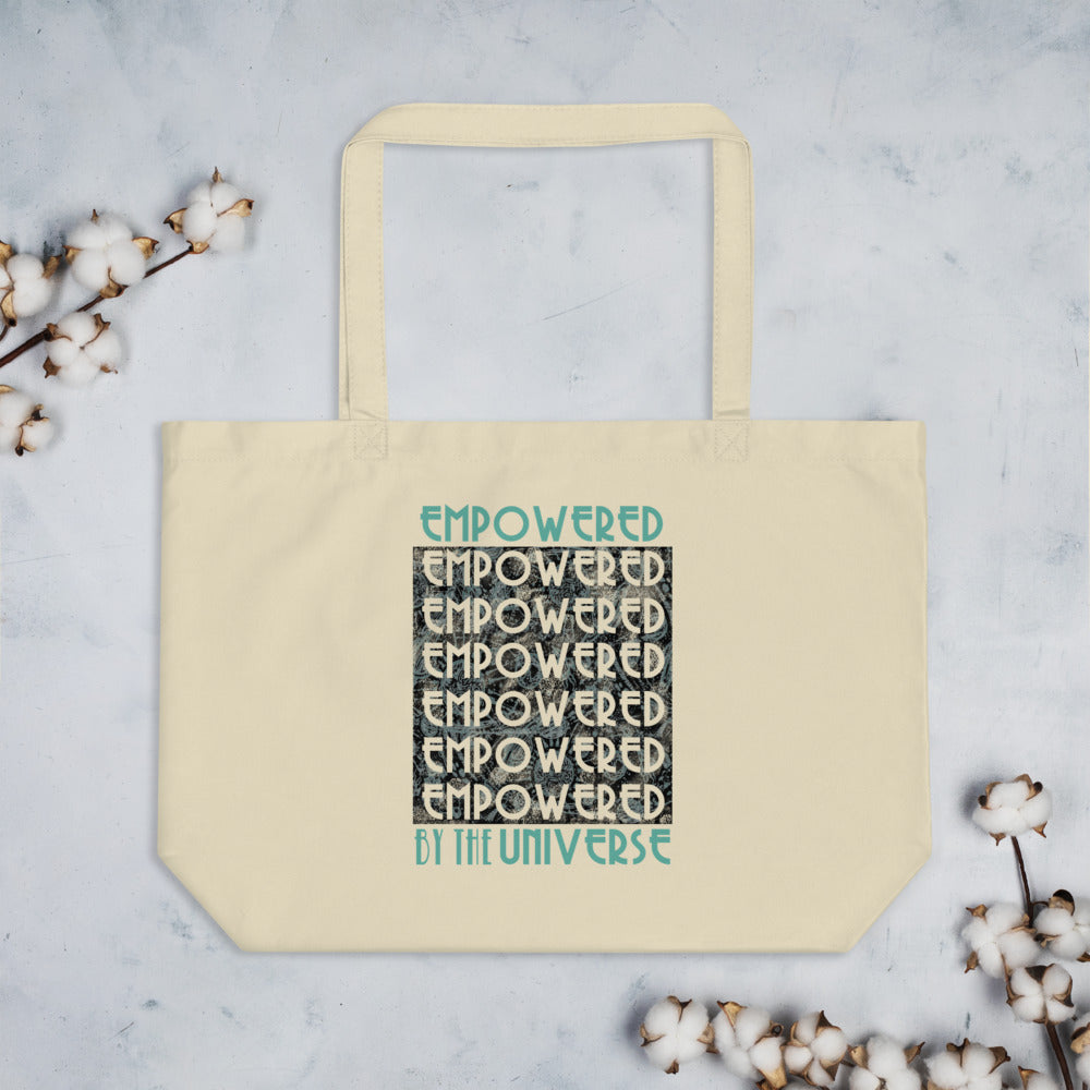 Empowered by the Universe large eco tote bag oyster 