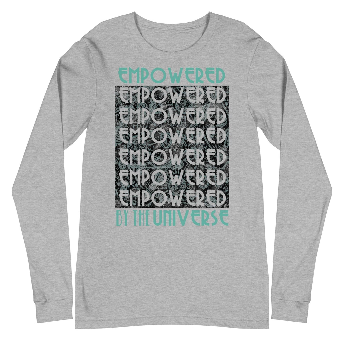 empowered by the universe grey long sleeve shirt front