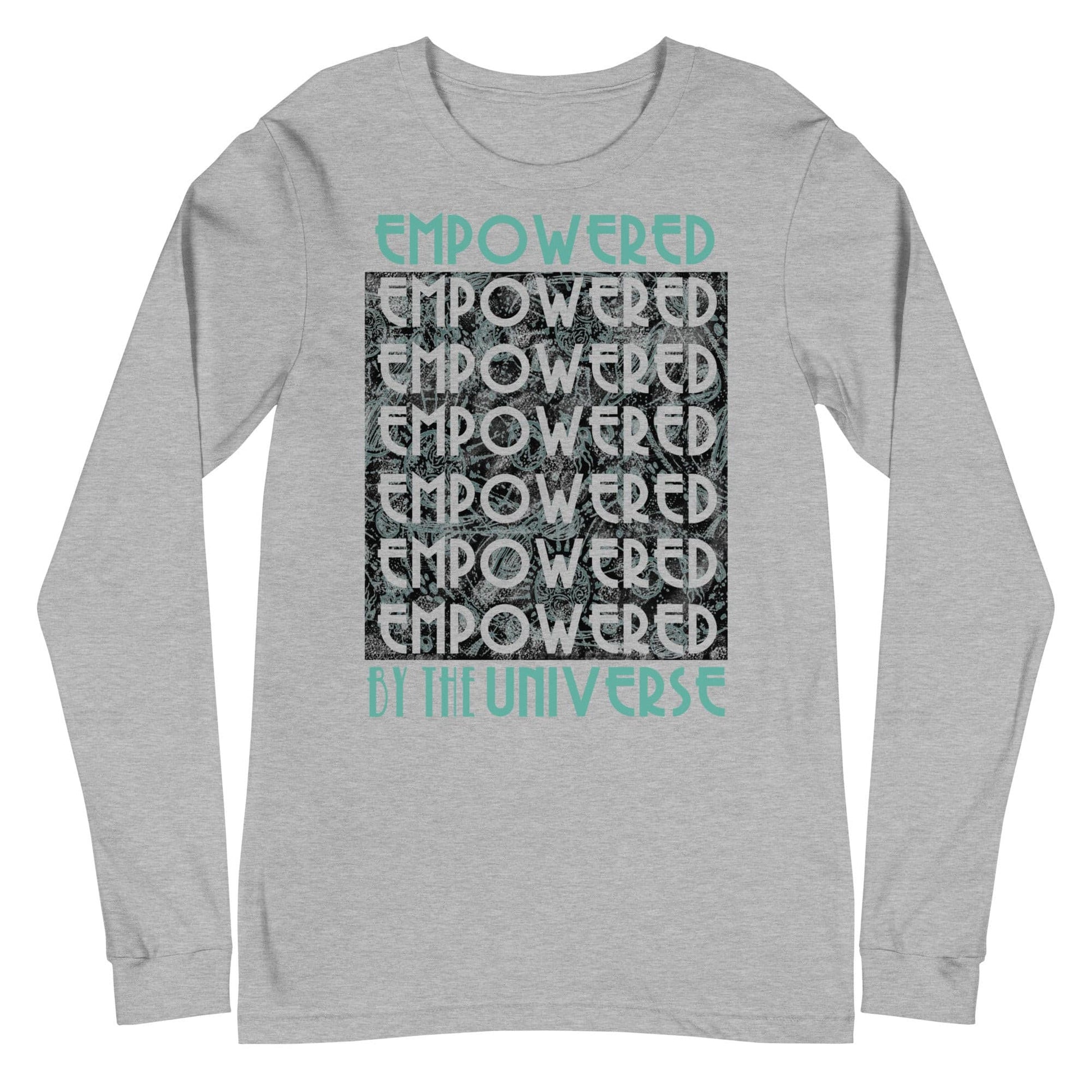 empowered by the universe grey long sleeve shirt front