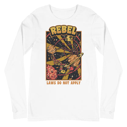 Rebel in Space White Tee | Long Sleeve White Tee | Wise Atoms District