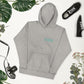 Empowered by the Universe grey hoodie lay flat styled front view